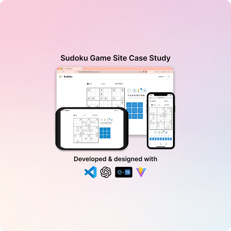 #sudoku-game-site A small and simple sudoku game site I designed and programmed with both web & mobile web (H5) versions.